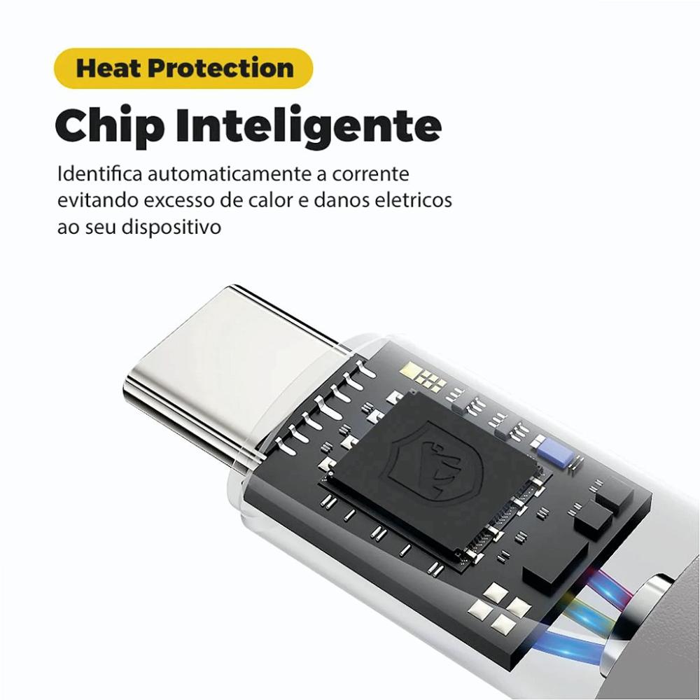 Miniatura Cabo Thunder 65W 2 em 1 Tipo C / Tipo C / USB-A -1M- Gshield