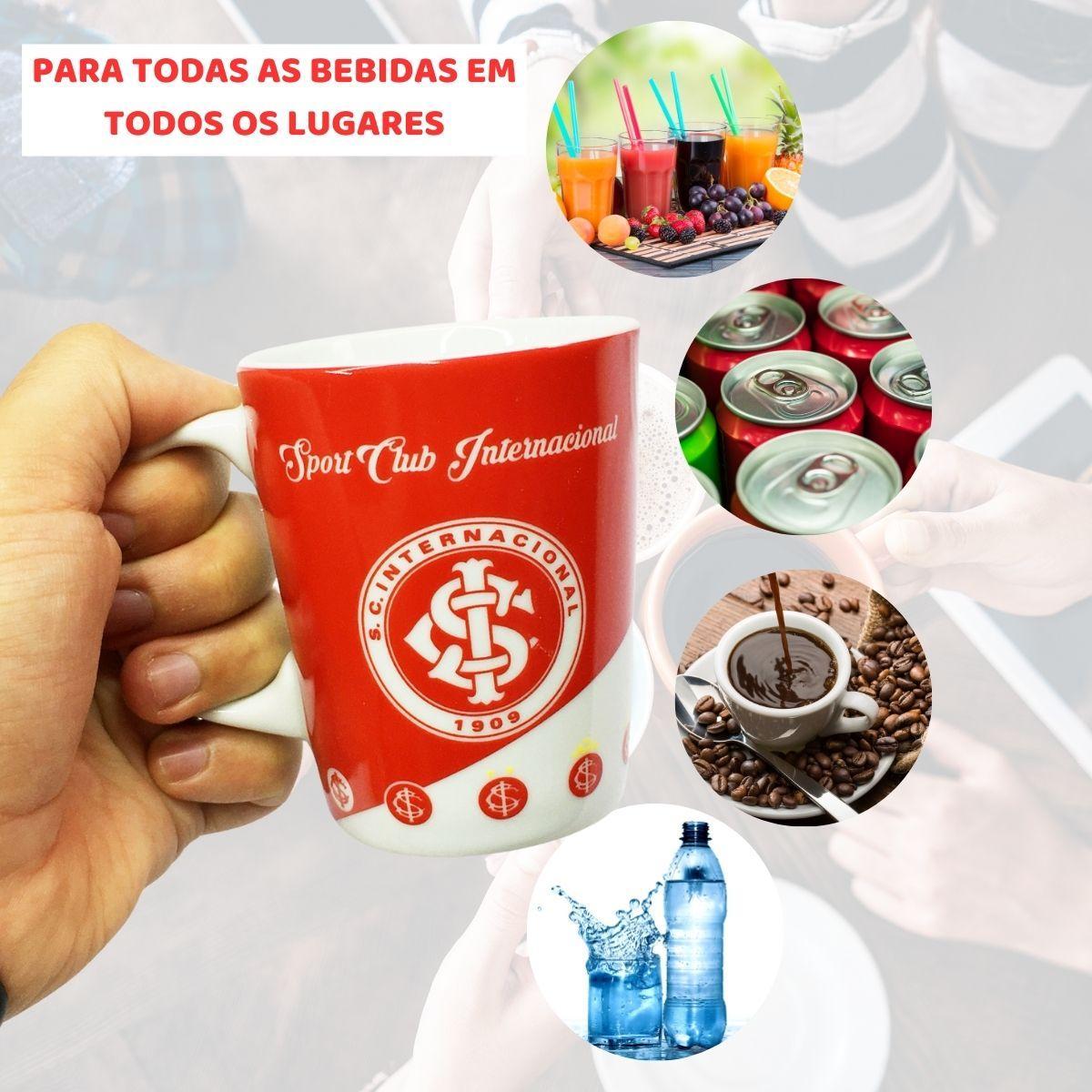 Kit 4Un Caneca Xícara Porcelana Reforçada 260Ml Café Escudo