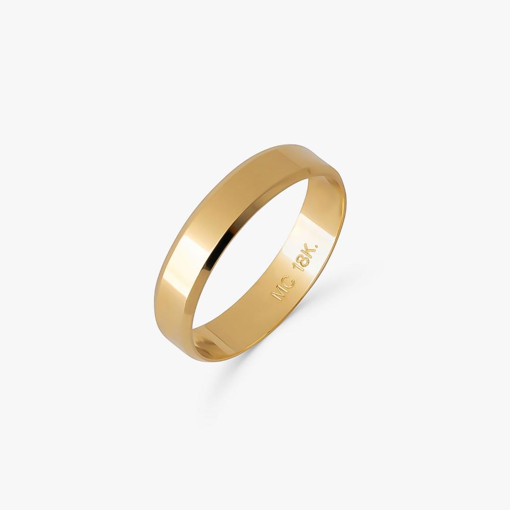 Miniatura Aliança Chanfrada em Ouro Amarelo 18k - 3,95 mm 10