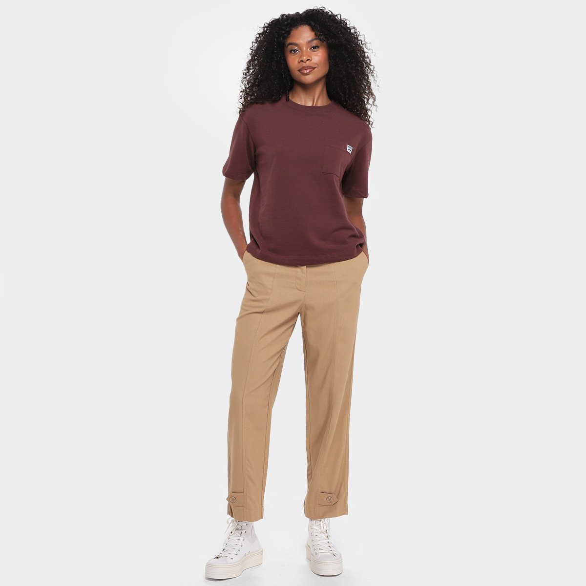 Miniatura Calça Hering Alfaiataria Hering Feminina Marrom - 38