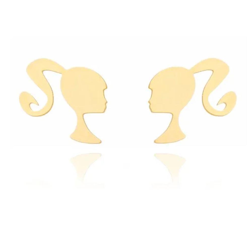 Miniatura Brinco Dourado Barbie Liso