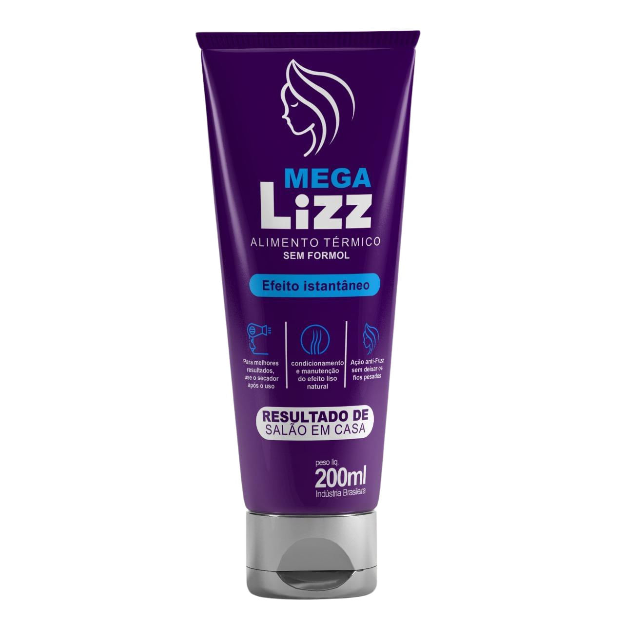 Miniatura Megalizz Progressiva De Chuveiro Sem Formol 200Ml Progressiva para cabelos - Megalizz