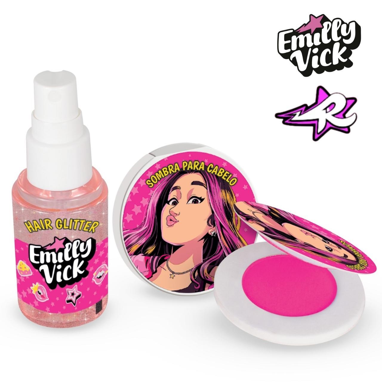 Miniatura Kit De Cabelo Emilly Vick Infantil Perfume E Sombra Capilar