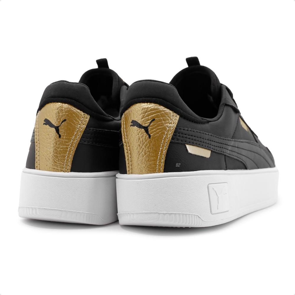 Miniatura Tênis Puma Carina Street BDP Feminino + 3 Pares de Meias Preto / Dourado - 34