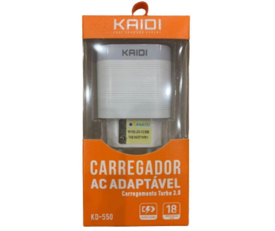 Miniatura Fonte Carregador Kaidi Kd-550 18W + Cabo Micro Usb Reforçado