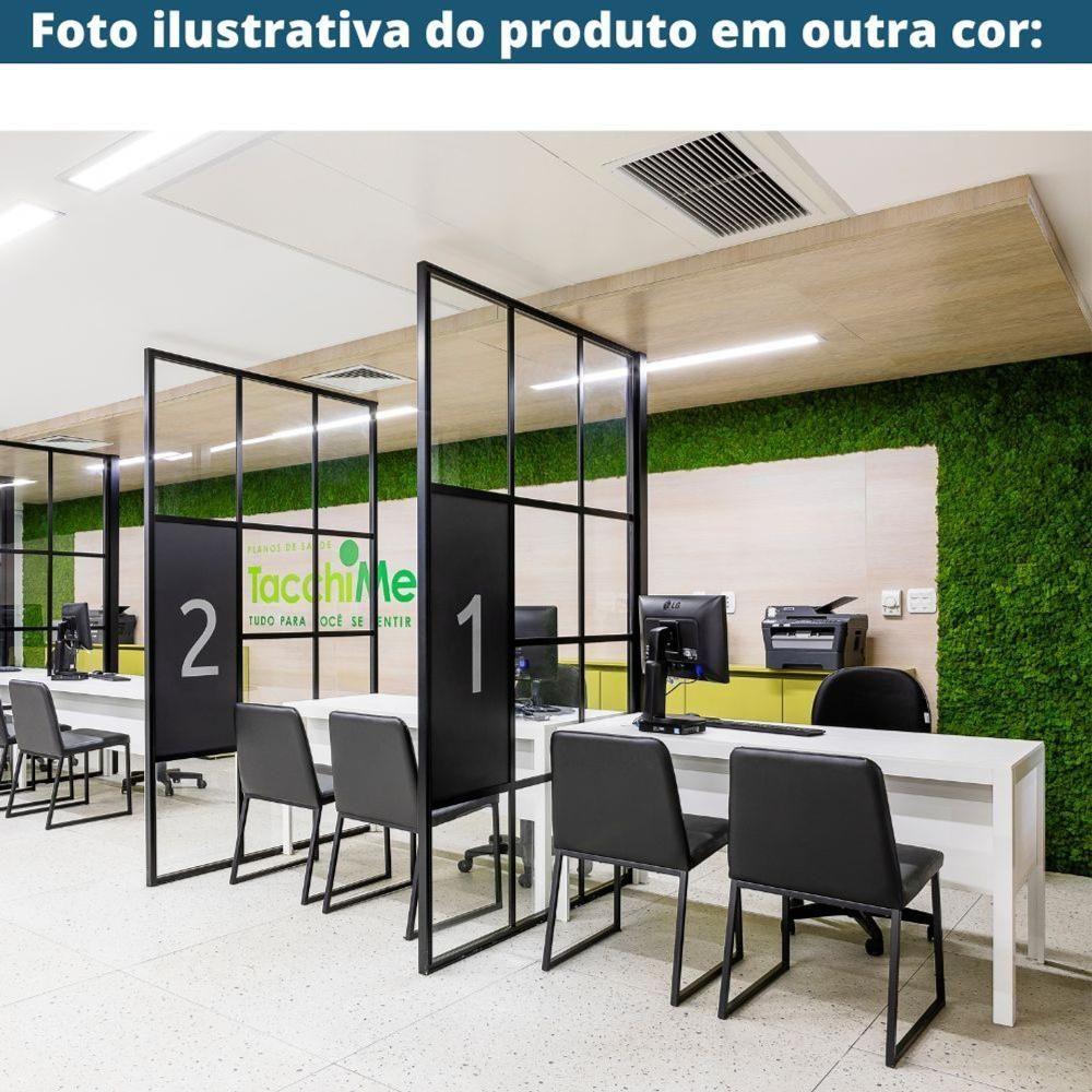 Miniatura Cadeira Yanka Daf Móveis Multilaminada Revestida Com Espuma D28 Linho Cinza Base Aço Carbono Preto