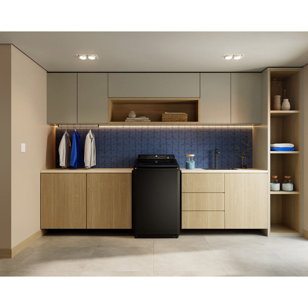 Miniatura Lavadora de Roupas Intuitive+ Panasonic 19Kg Preta com 10 Programas de Lavagem e Smartsense - NA-F190G1 110