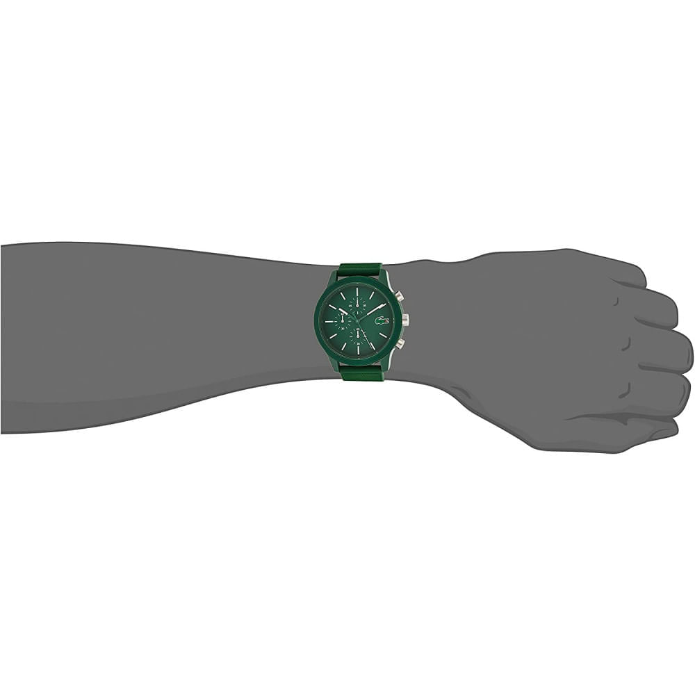 Miniatura Lacoste 2010973 Relógio Masculino Original de Quartzo Automático com Pulseira de Silicone Verde