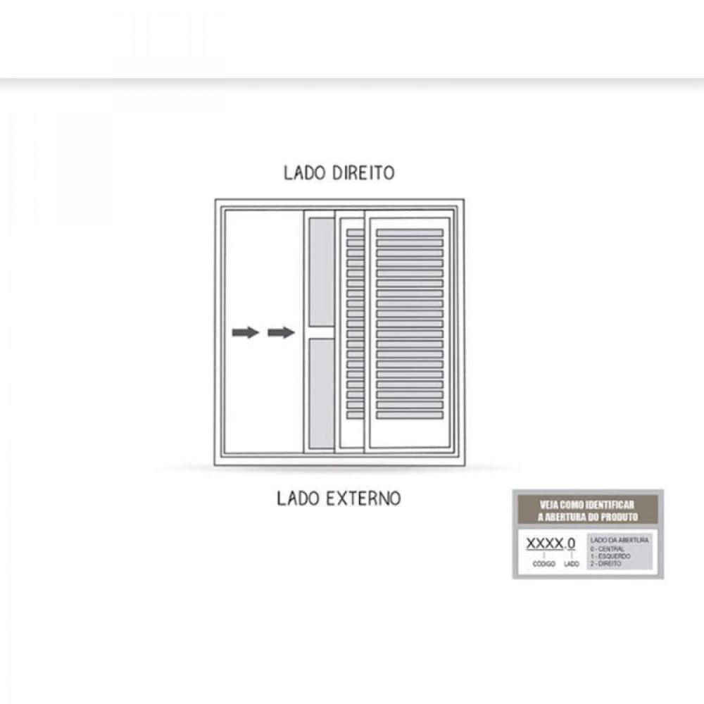 Miniatura Porta Balcão de Correr Aço Lateral Flex 2 Folhas Móveis e 1 Fixa 214cmx150cmx16cm Lucasa Facilità Branco