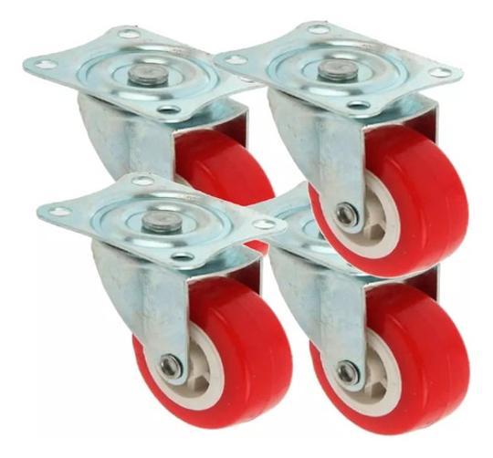 Miniatura Rodizio 50Mm Rodas Rodinhas Giratórias Borracha 100Kg