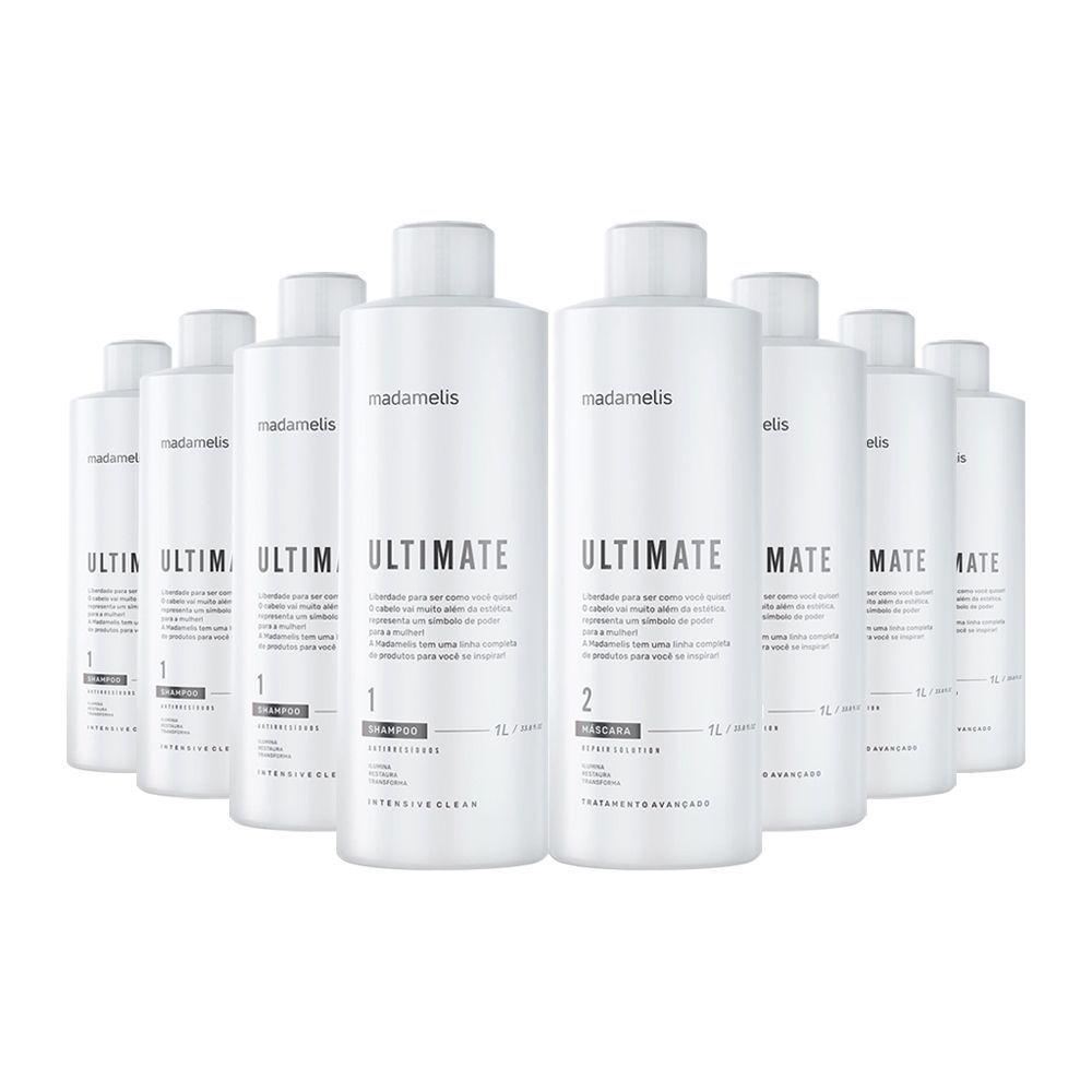 Miniatura Kit 4 Escovas Progressivas Madame Lis Ultimate + Shampoo Limpeza Profunda 1 Litro