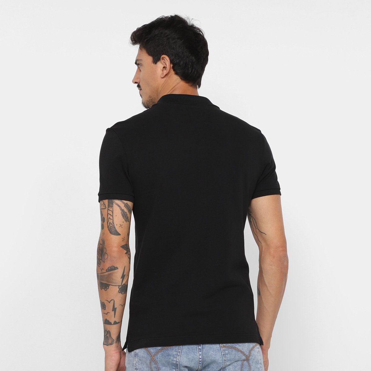 Miniatura Camisa Polo Lacoste Slim Fit Piquet Masculina Preto - G