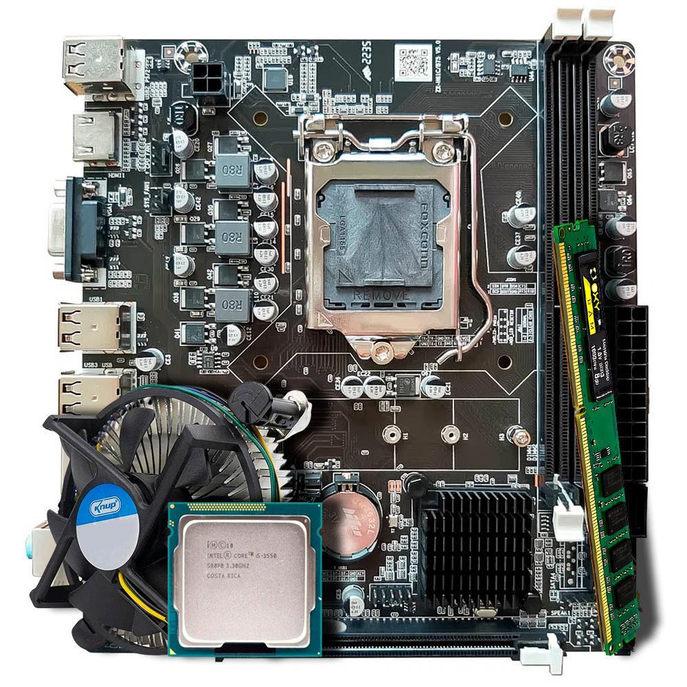 Miniatura Kit Placa Mãe H61, 1155 Cooler, Core I5-3550, Ram 8Gb Ddr3