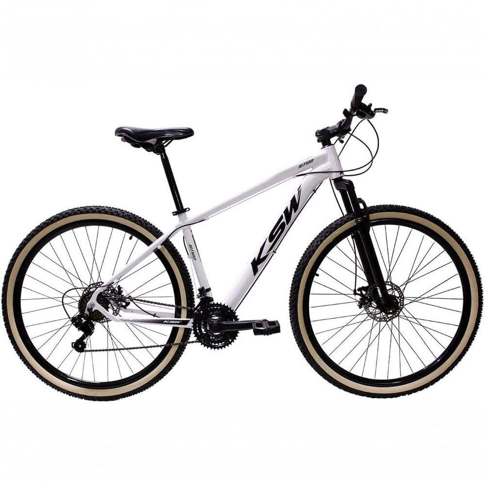 Miniatura Bicicleta Aro 29 Ksw Xlt 24v Freio A Disco Suspensão Mountain Bike Alumínio - Branco Tam.17