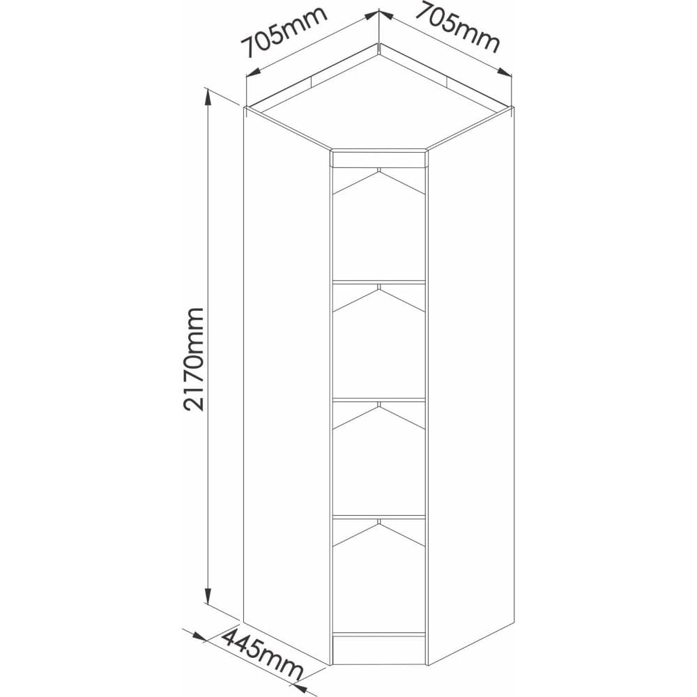 Miniatura Armário Guarda Roupa de Canto Oblíquo 1 Porta Infinity Móveis Castro Macadâmia/Blush Line