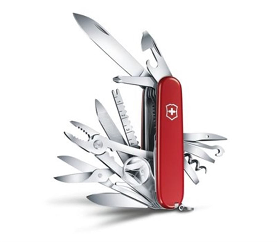 Miniatura Combo Multiferramenta SwissChamp + Cordão de Pescoço Vermelho vermelho