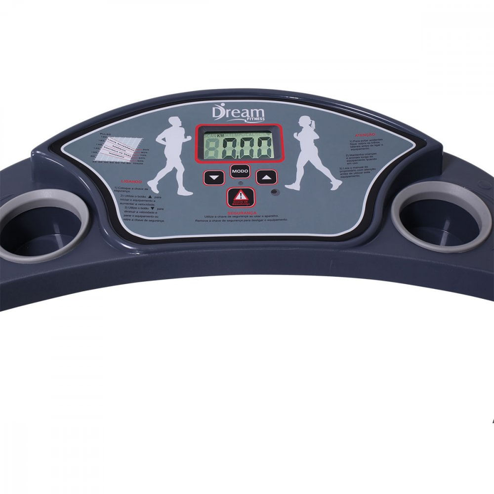 Miniatura Esteira Eletrônica Dobrável Dream Fitness DR 1600 Cinza - Bivolt