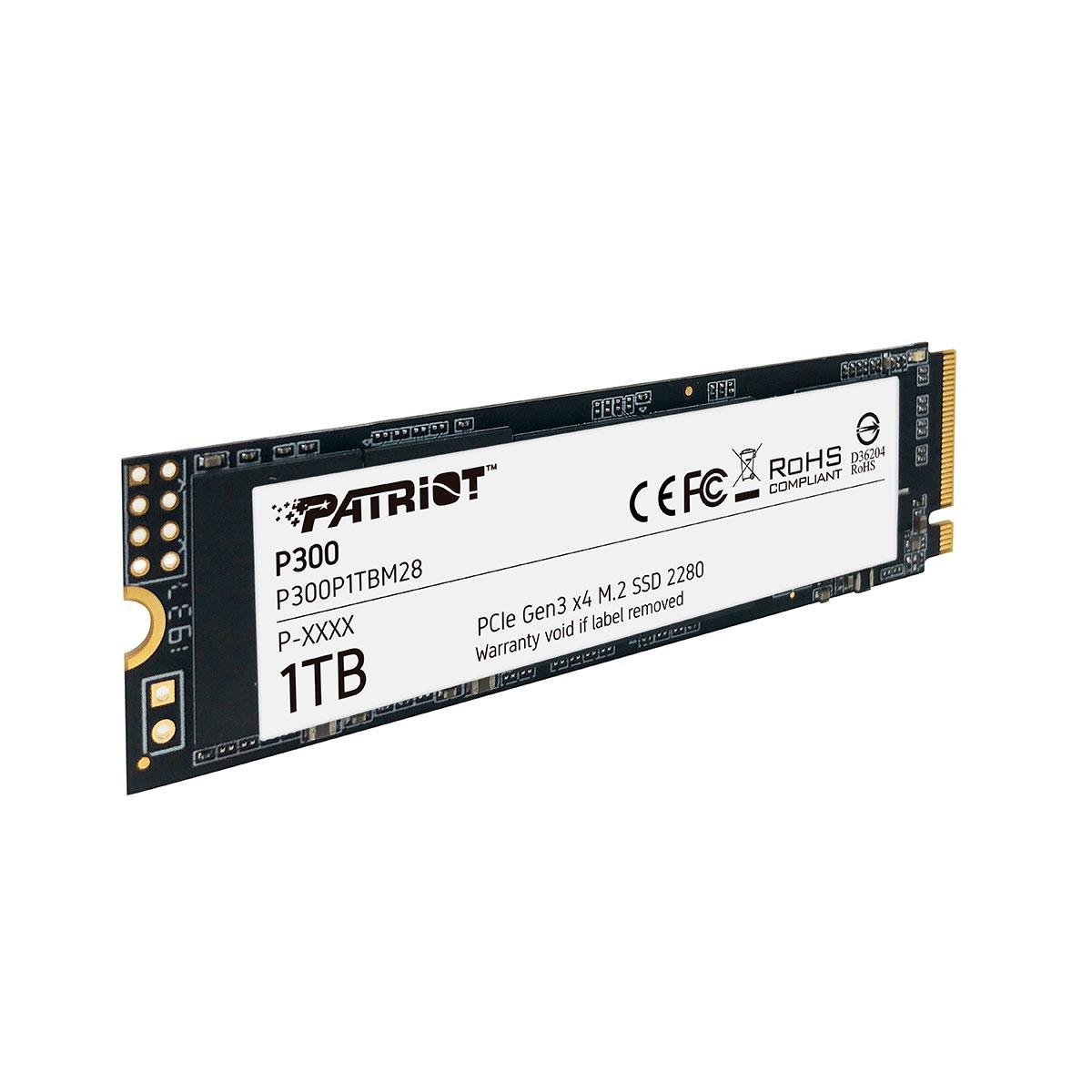 Miniatura Ssd 1Tb Patriot P300, M.2 2280 Pcie 3X4 Nvme 1.3, Leitura