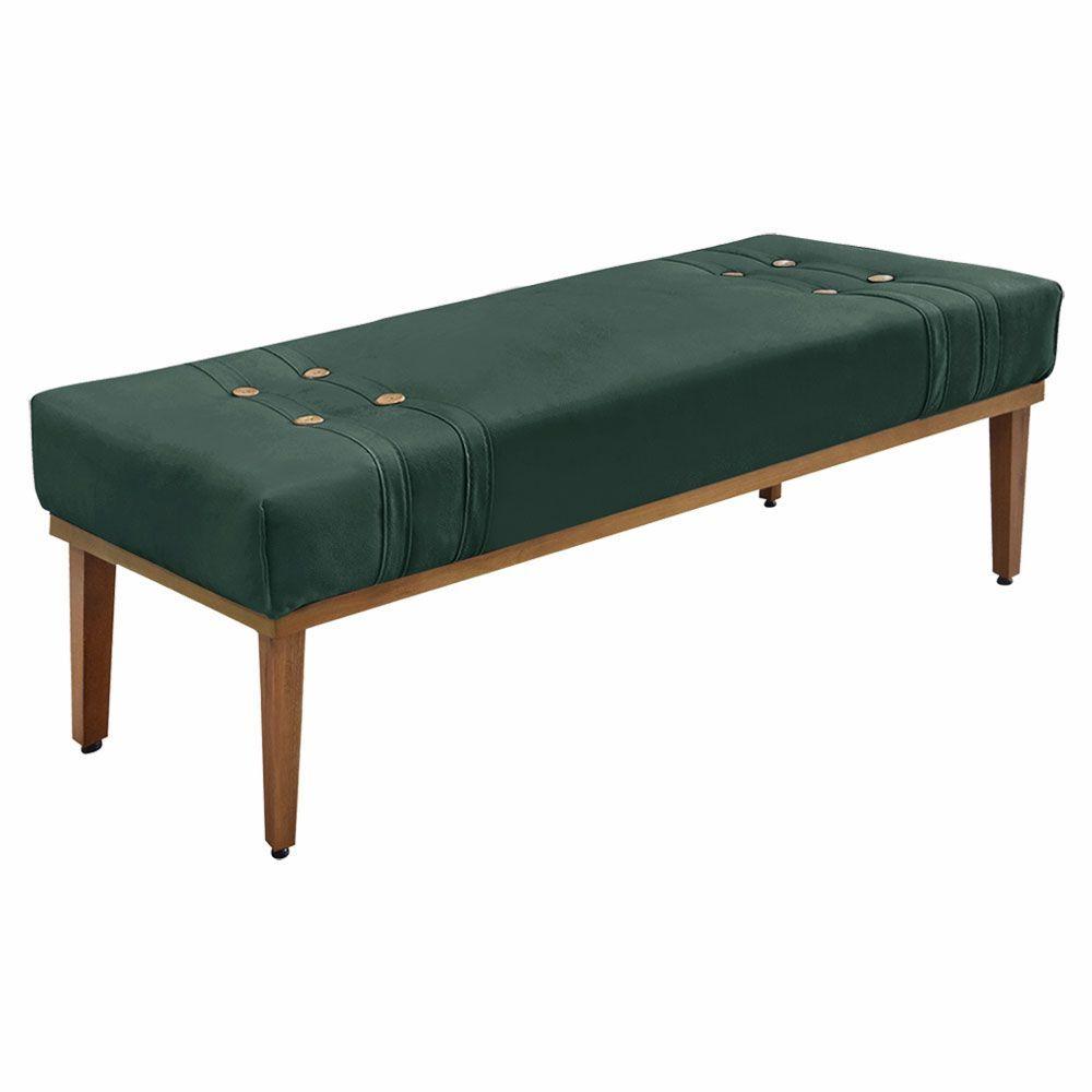 Miniatura Calçadeira Recamier Casal 1,40m Gênova Veludo Verde Floresta