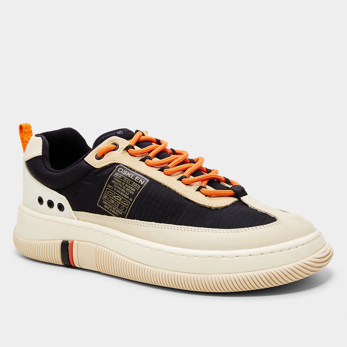 Miniatura Tênis Couro Osklen Hybrid Sprint Masculino Preto+Laranja - 43