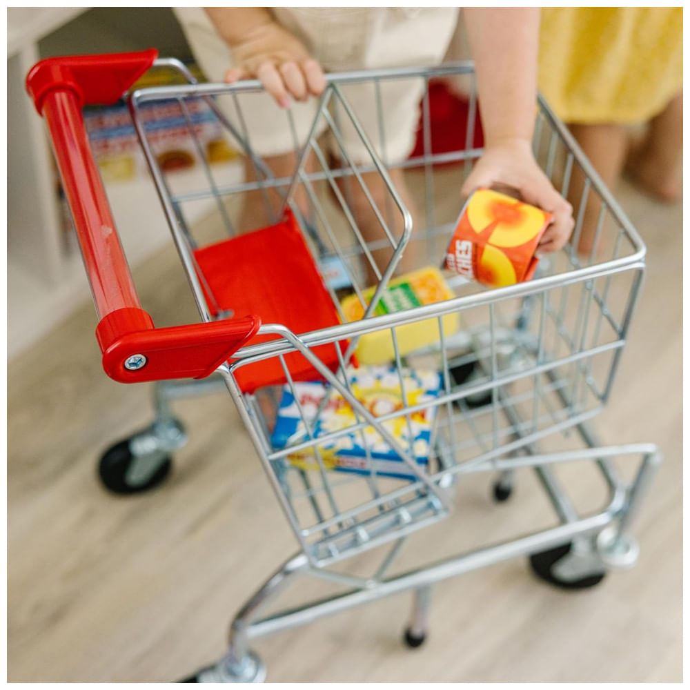Miniatura Carrinho de Compras Infantil de Metal Resistente para Crianças Acima de 3 Anos, Melissa & Doug