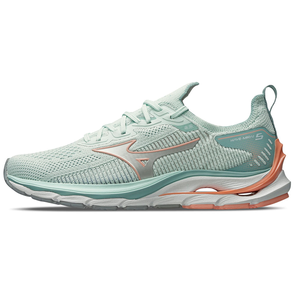 Miniatura Tênis de Corrida Feminino Mizuno Wave Mirai 5 Verde - 35