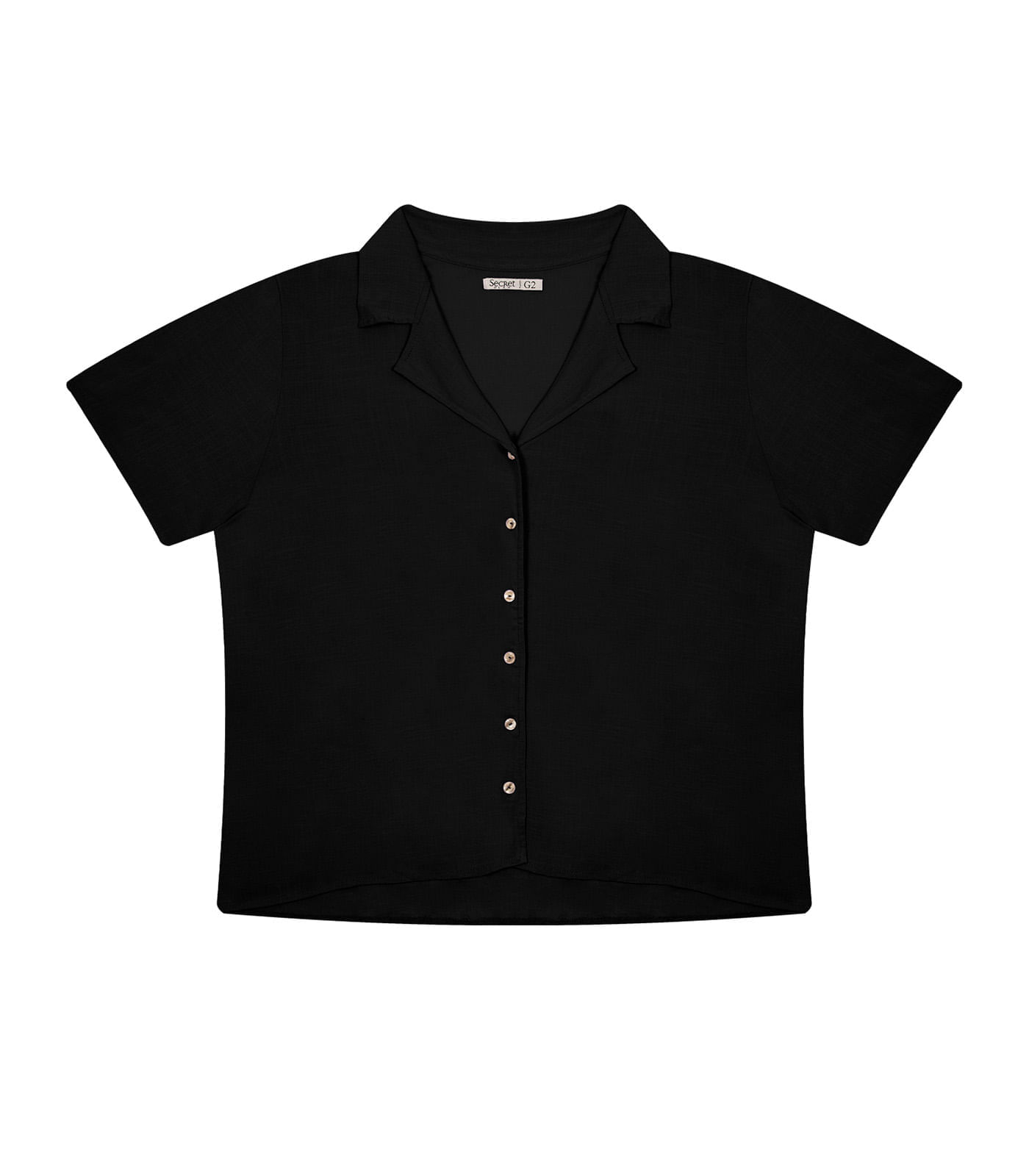 Miniatura Camisa Feminina Plus Size Secret Glam Preto Plus G1