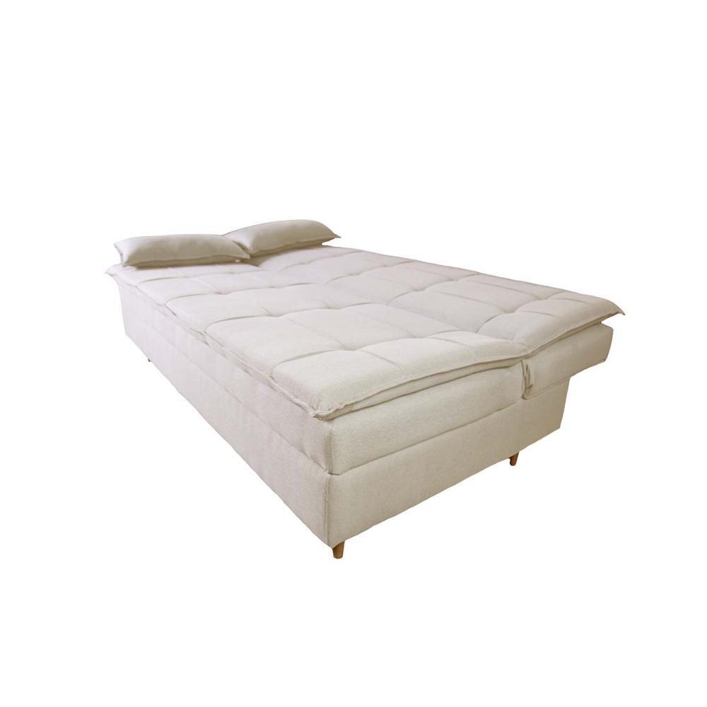 Miniatura Sofá Cama 3 Lugares 197cm Soho Suede Nude Herrero Decor Nude Areia