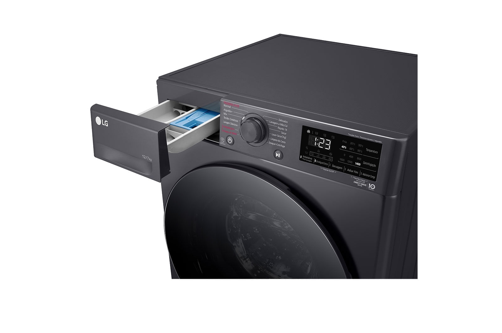 Lava e Seca LG VC5 12kg Titanium com Inteligência Artificial AIDD™ (CV3012MC5A) - 220v
