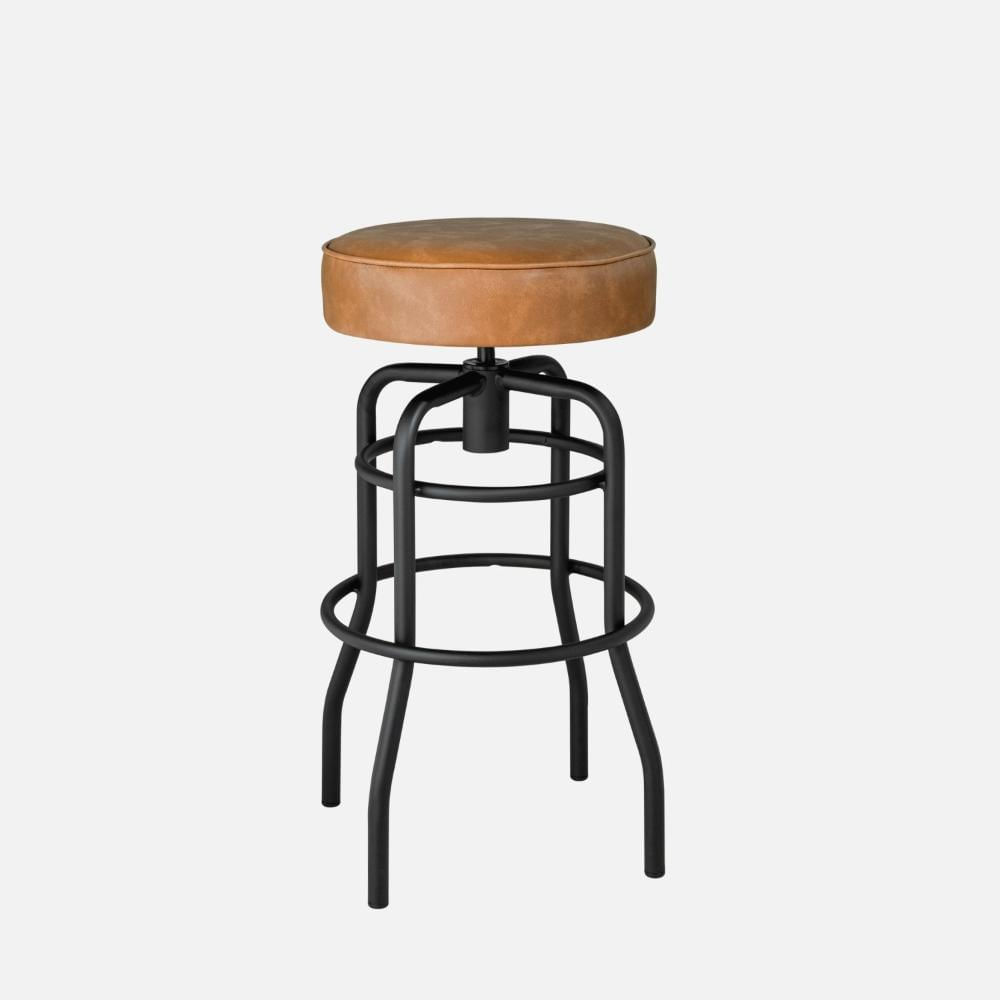 Miniatura Banqueta de Aço Giratória Paris Compoarte Preto/Caramelo