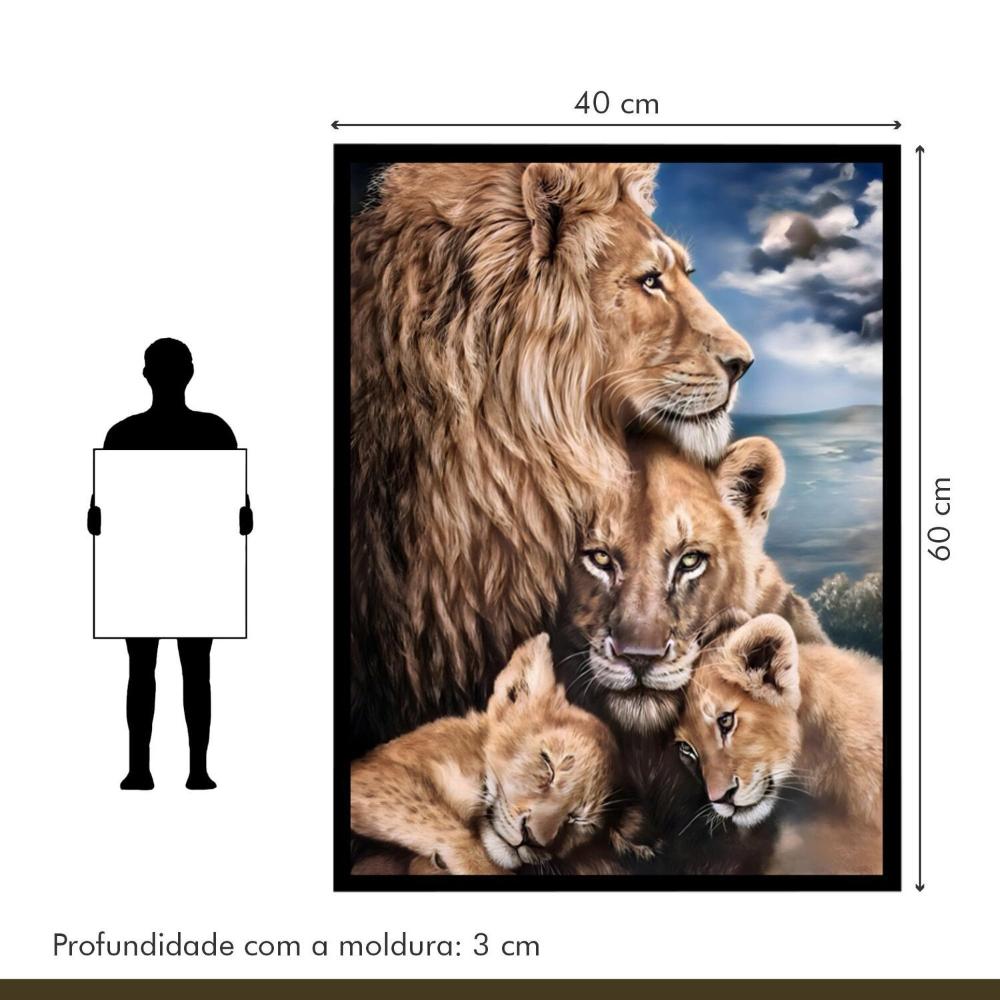 Quadro Decorativo Leão Leoa e … | Shopping do Inter, image size:1000x1000