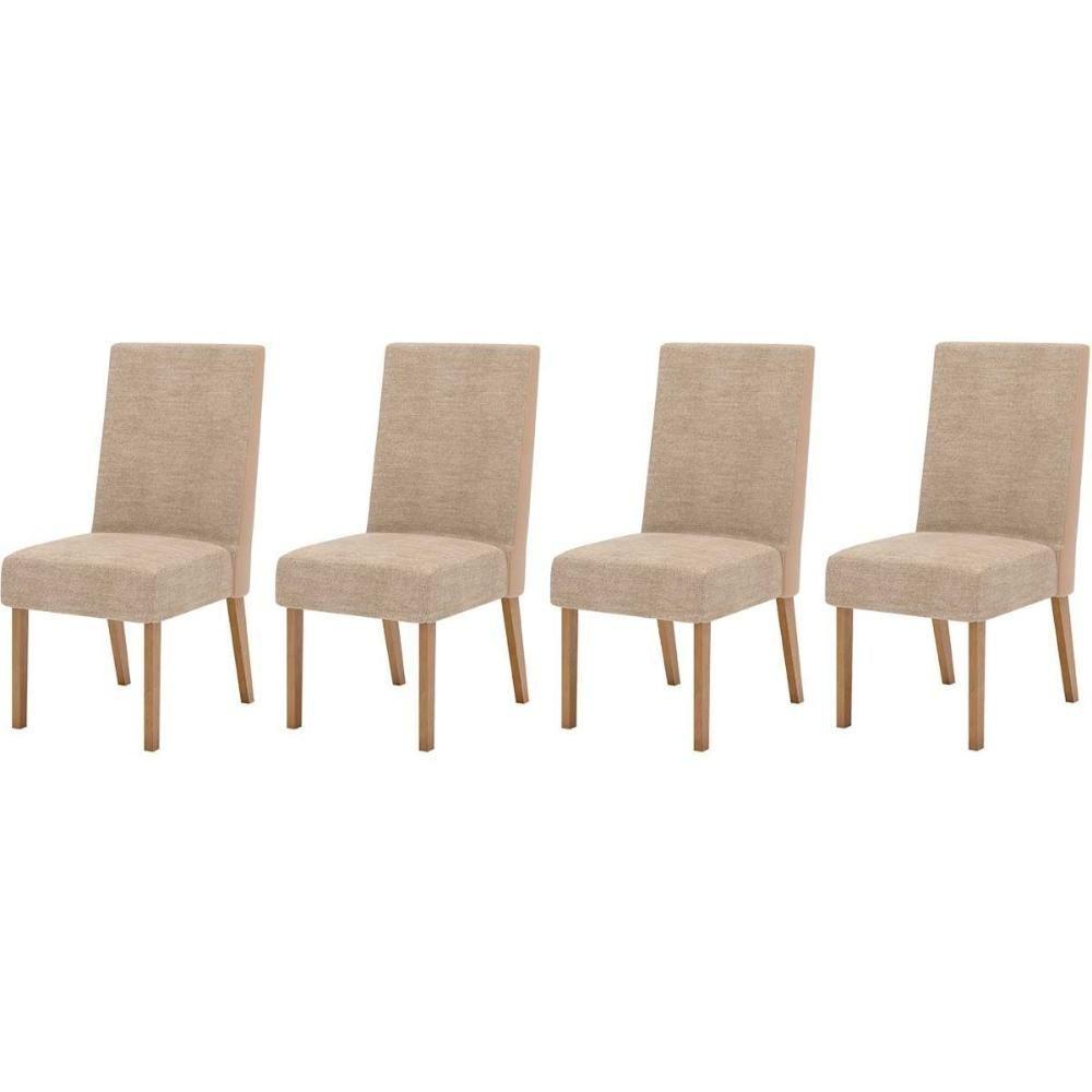Miniatura Kit 4 Cadeiras Sala Jantar Anne 4 Un Nature Courano Creme