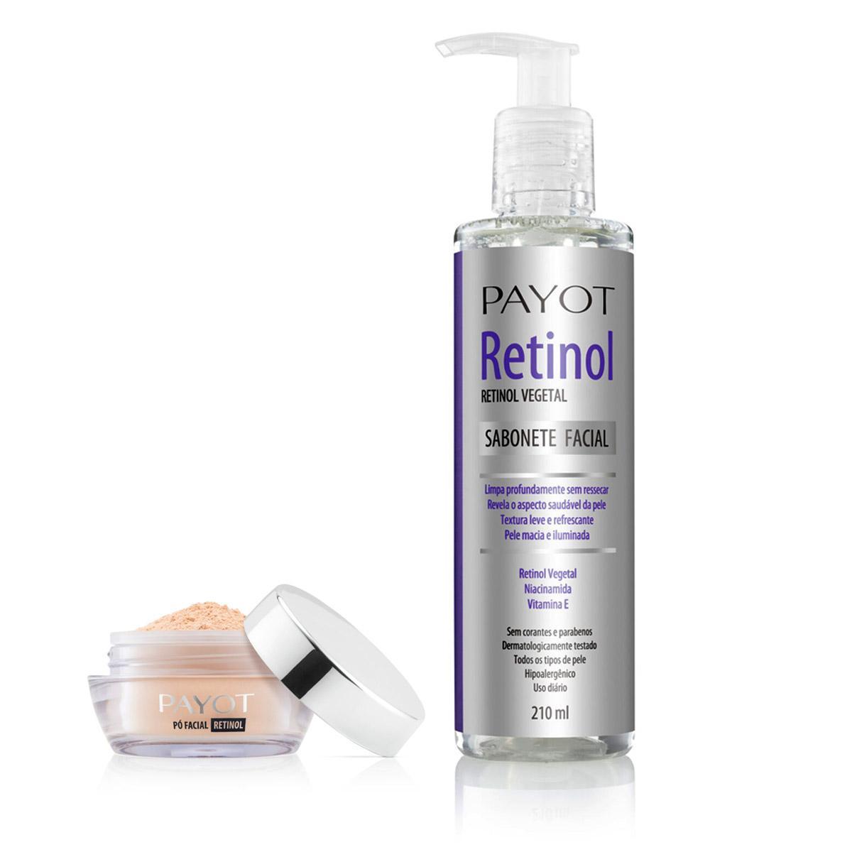 Miniatura Kit Limpeza Retinol + Pó Translúcido Matte Payot