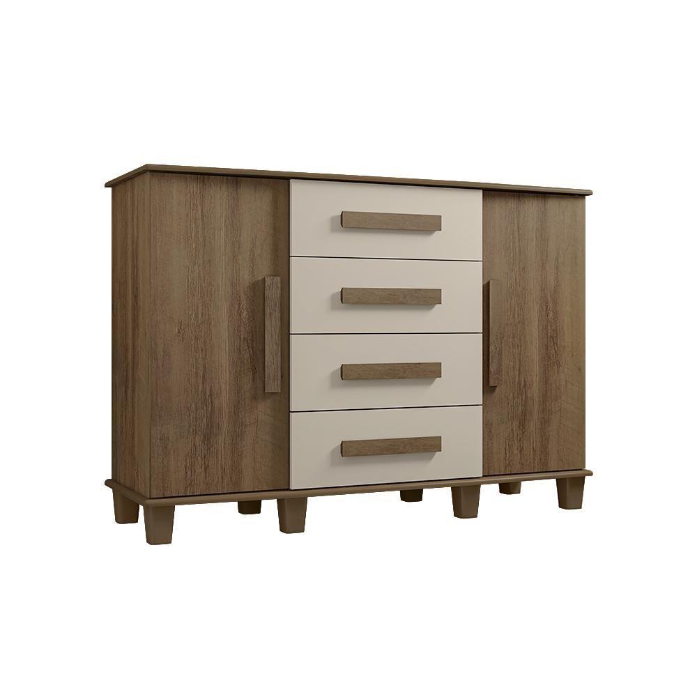 Miniatura Cômoda Com 4 Gavetas Renens Freijó Off White