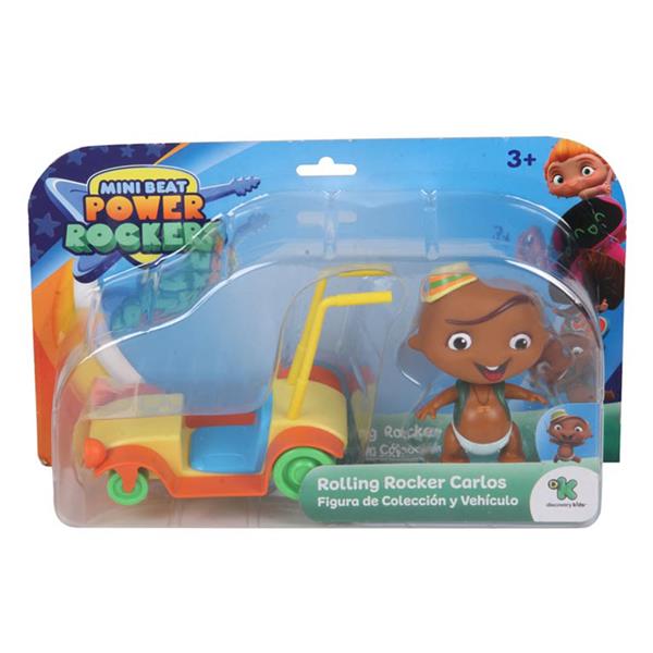 Miniatura Mini Beat Power Rockers Mini Figura Carlos e Carrinho BR994