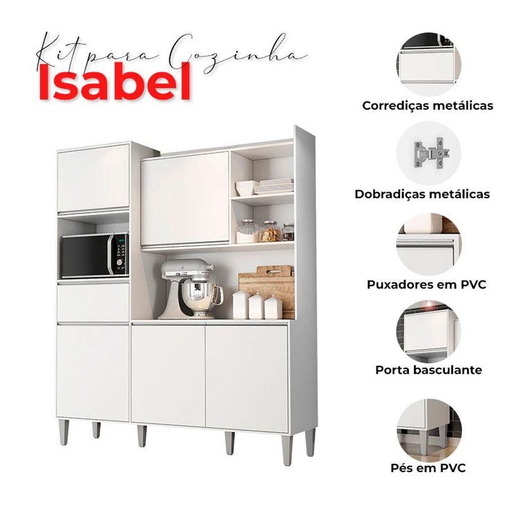 Miniatura Armário Para Cozinha Kit Ambiente Isabel Branco Brilho - Ajl