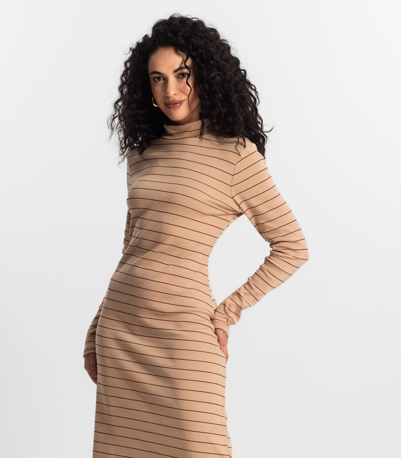 Miniatura Vestido Midi Feminino Rovitex Marrom G