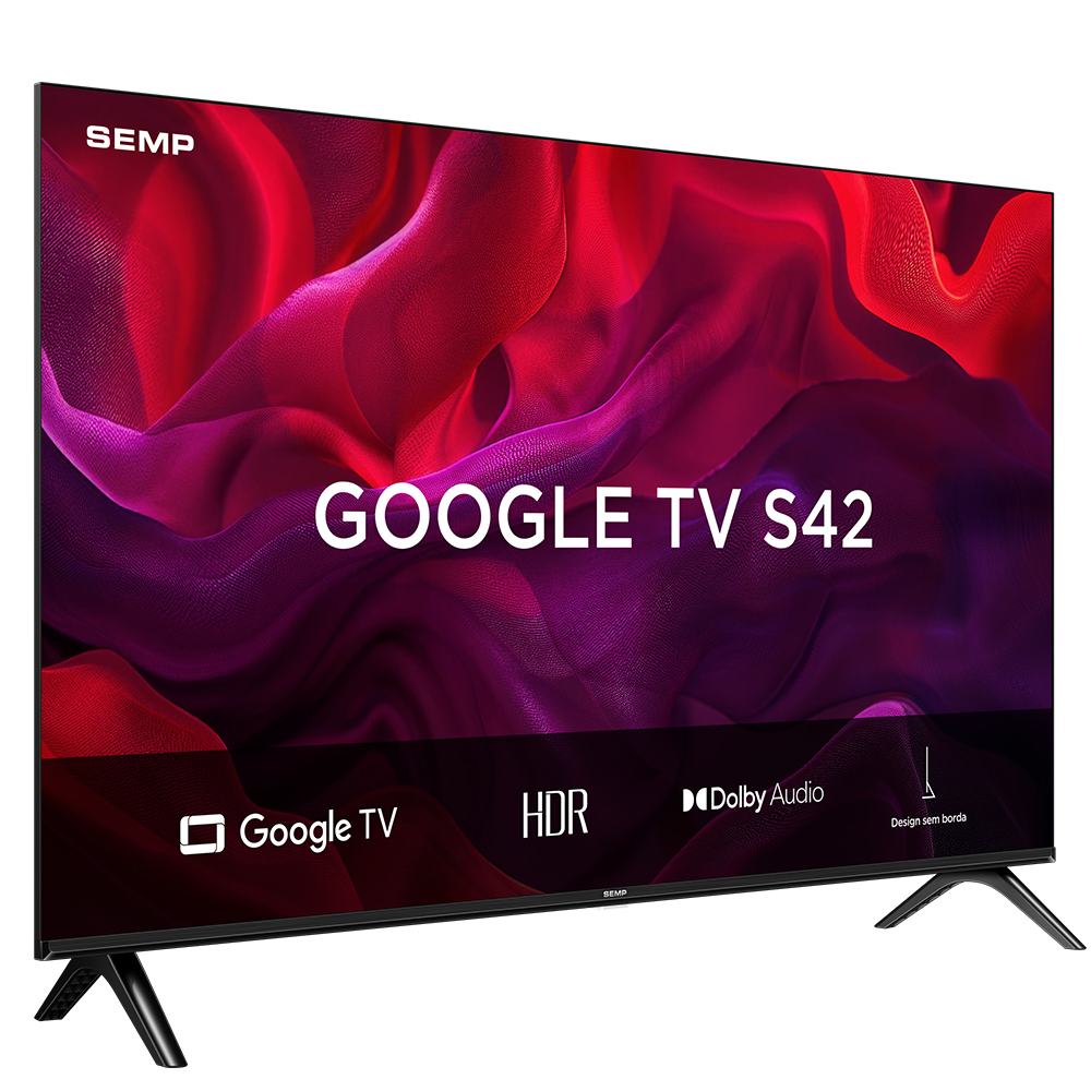 Miniatura Smart TV Semp 43 Polegadas LED Full HD S42 WiFi Bluetooth Google TV 2 HDMI HDR10 Dolby Audio 43S42
