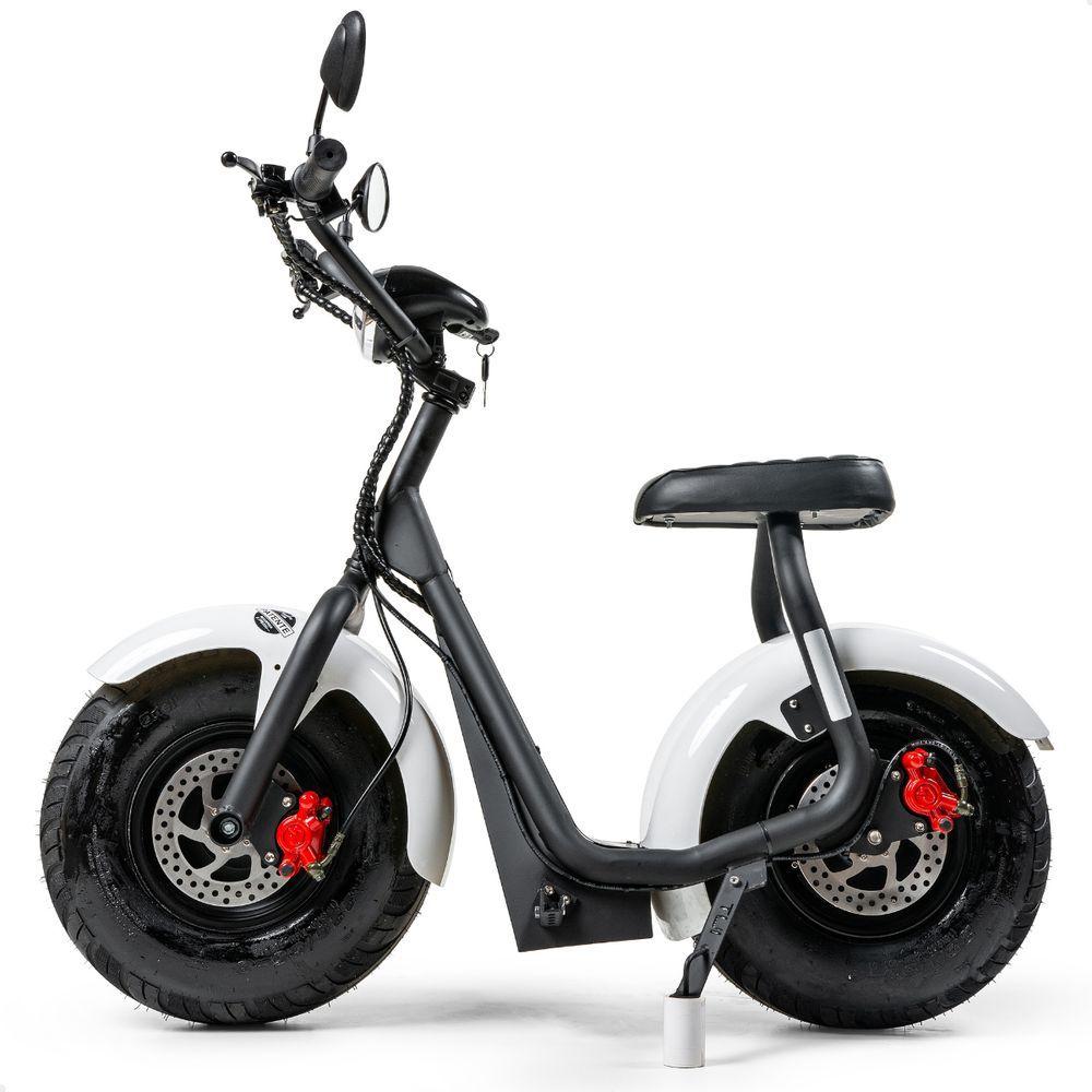 Scooter Elétrica 1000w Tui Pop Moto Patinete Sem Cnh Preto-branco