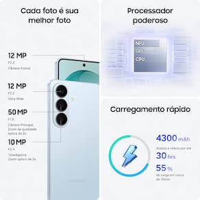 Miniatura Smartphone Samsung Galaxy S26 5G Tela 6.3" 256GB Câmera 50MP Azul