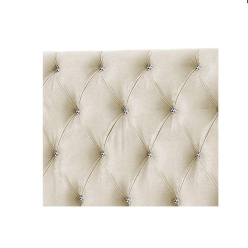 Cabeceira Estofada King 195 Cm Juliete Suede Bege Claro
