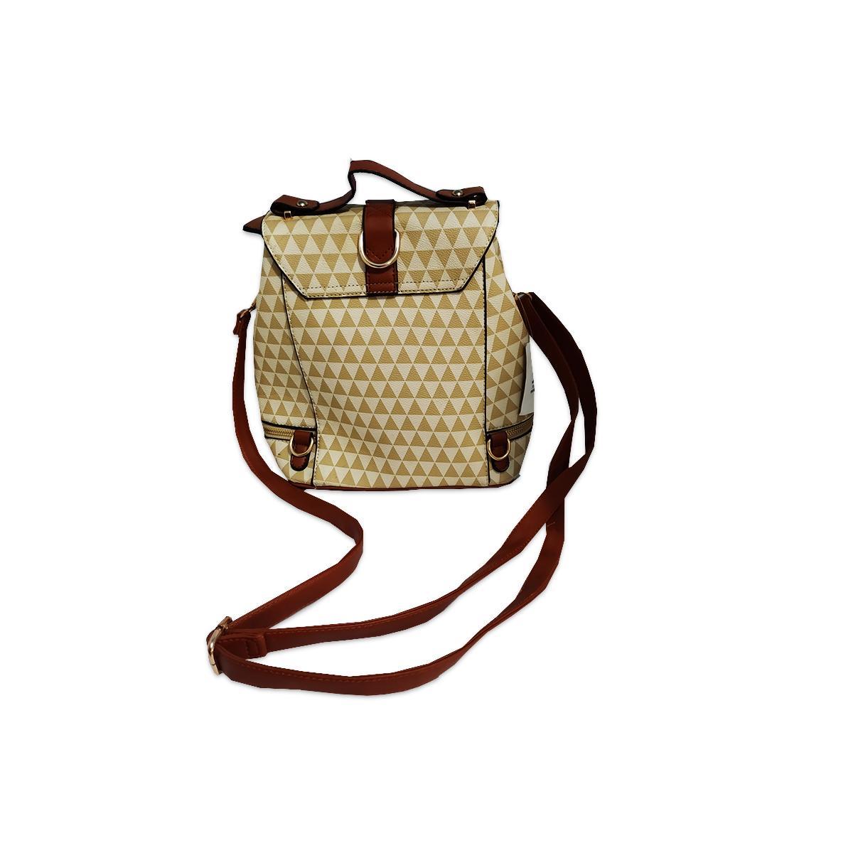 Miniatura Bolsa Mochila Passeio Elegante Luxo Bege Matelassê