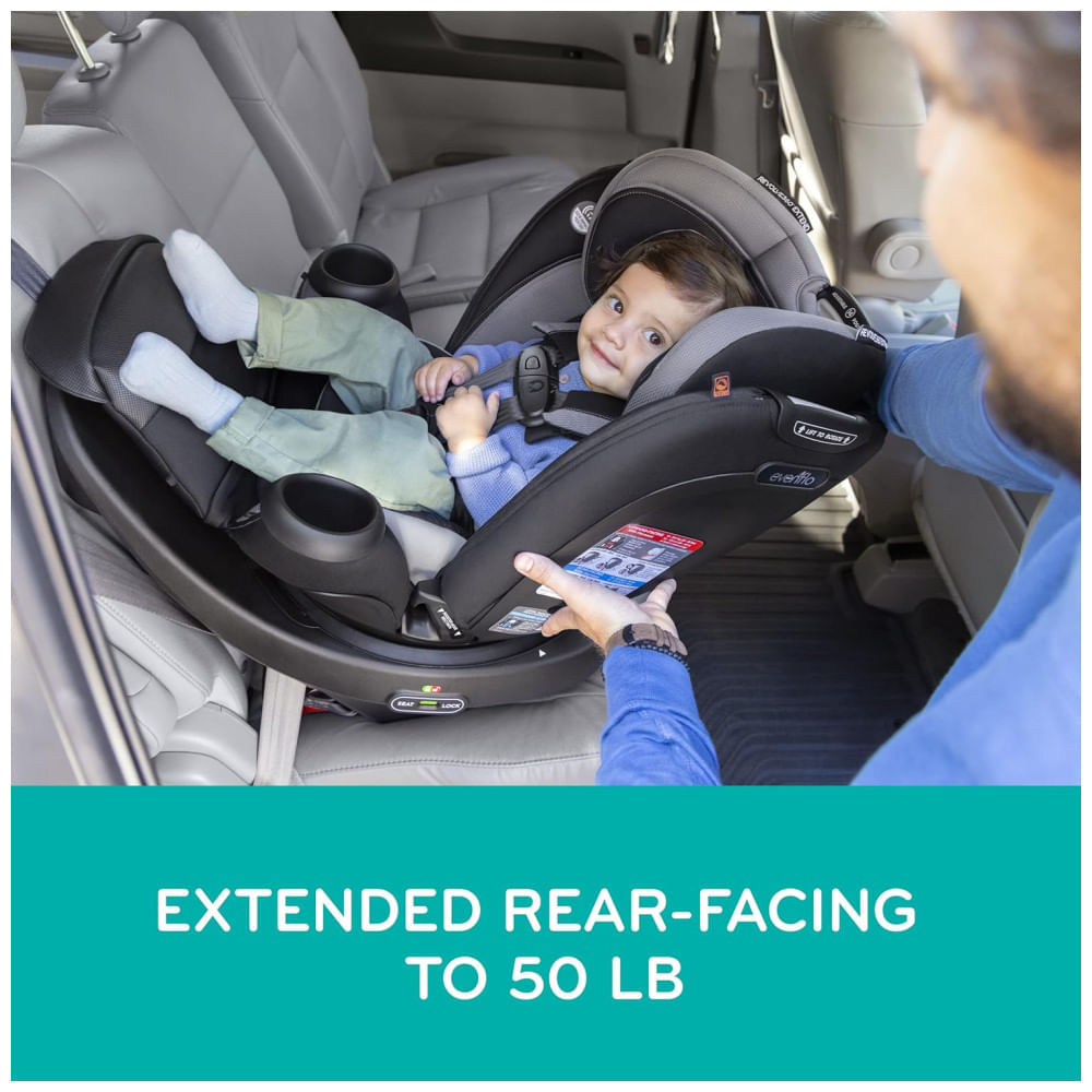 Cadeira de Bebê para Carro, Giratória Multifuncional Gold Revolve360 Extend, Evenflo, Cinza e Verde 110v