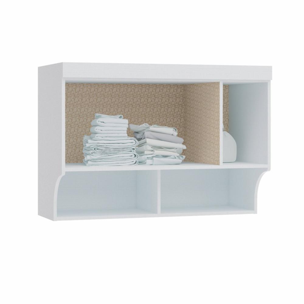 Miniatura Armário Aéreo Ponte Modulado 1 Porta 1 Nicho Infinity Móveis Castro Branco Line/Pistashe