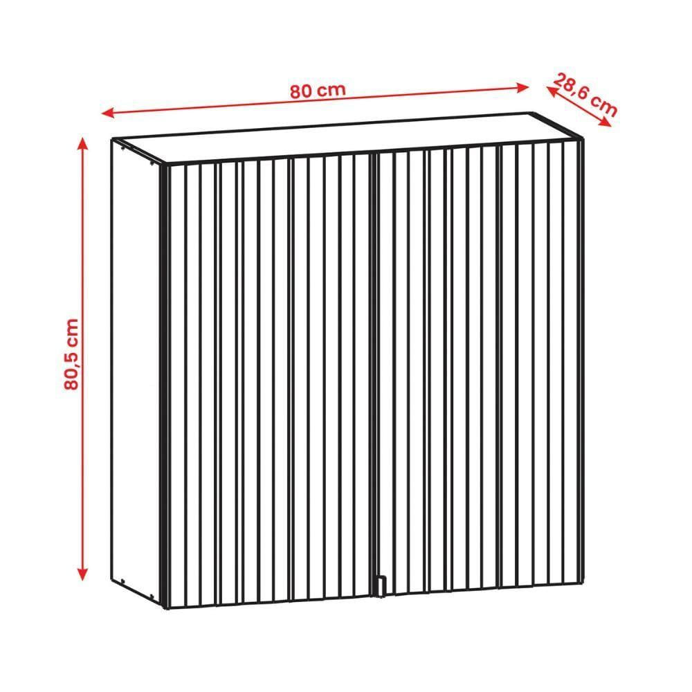 Miniatura Armario De Cozinha Suspenso Art 80 Cm Com 2 Portas Freijó Soft
