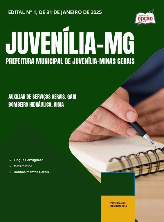 Miniatura Apostila Prefeitura Juvenília Mg 2025 Auxiliar Serviços