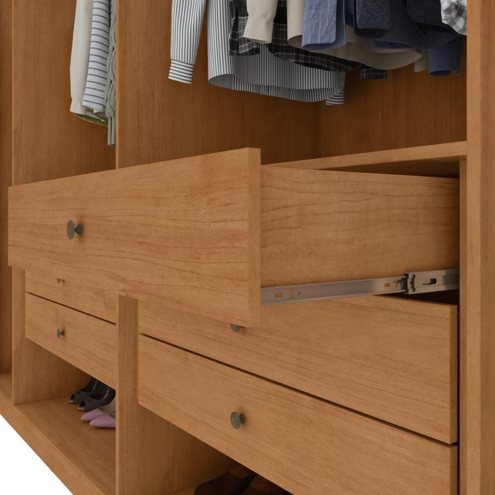 Guarda Roupa 6 Portas Easy Space Amendoa Clean/off White