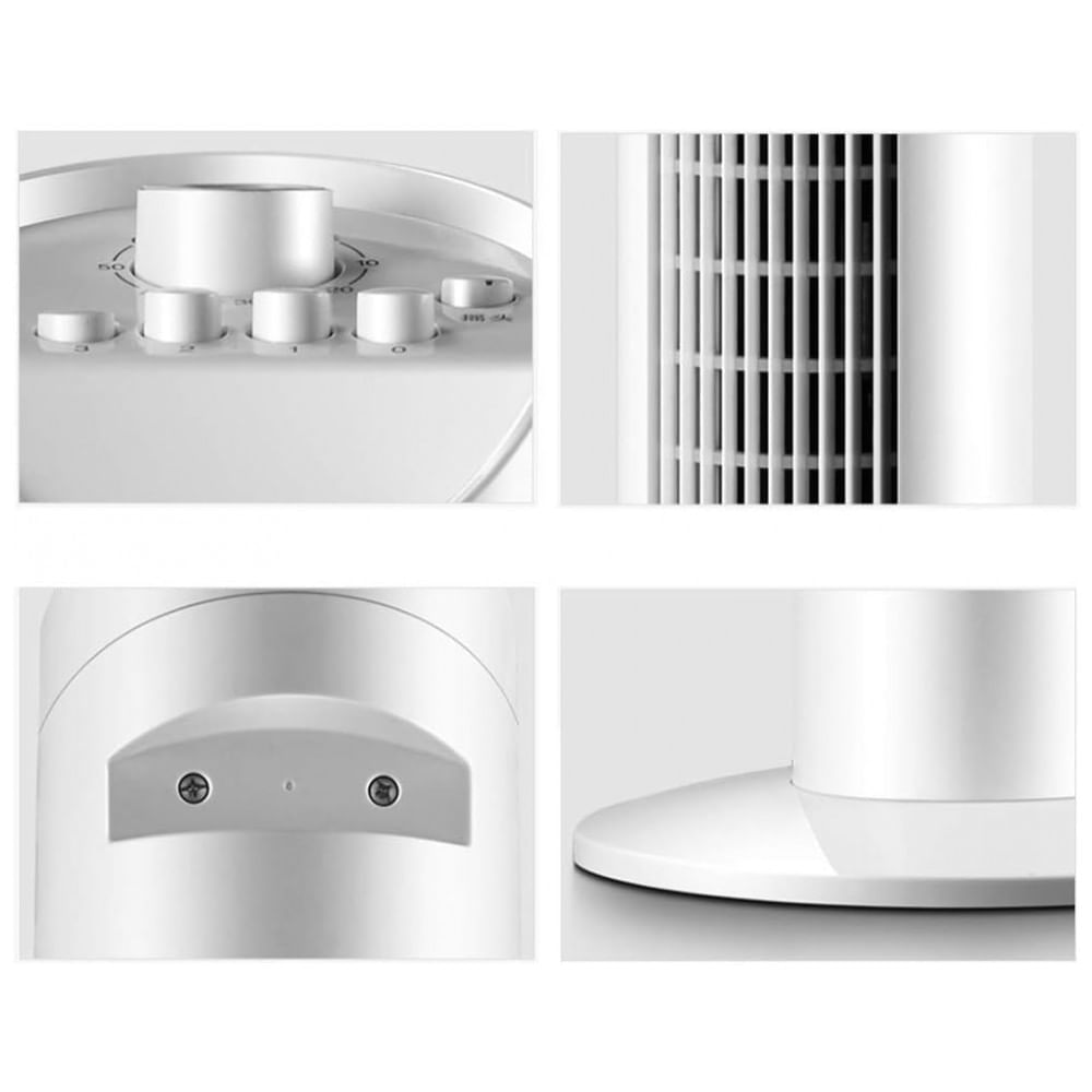 Miniatura Ventilador de Torre Digital Ultra Silencioso com 3 Velocidades, 220V 55W, NBgy, Branco
