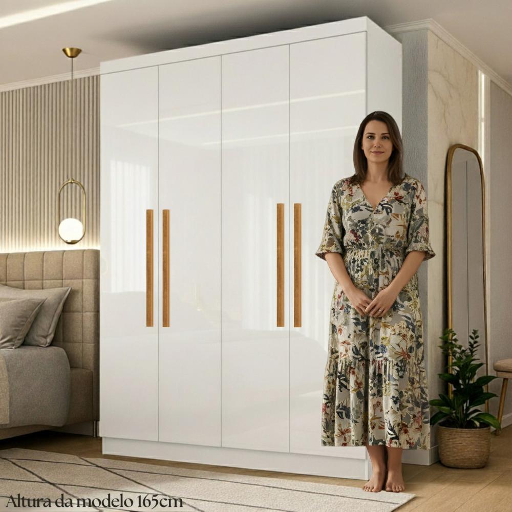 Guarda Roupa 4 Portas Paris Espresso Móveis Branco