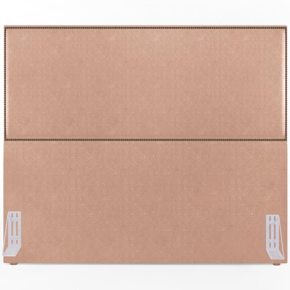 Miniatura Cabeceira Cama Box Casal Com Tachas 140 Cm Linho Rosê